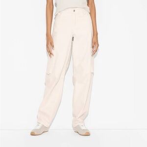 Cream Barrel Cargo Pants